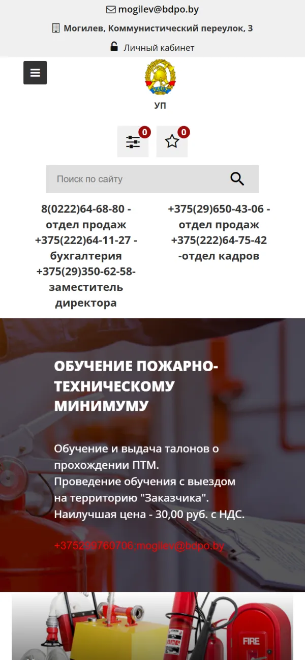 Мобильная версия сайта БДПО