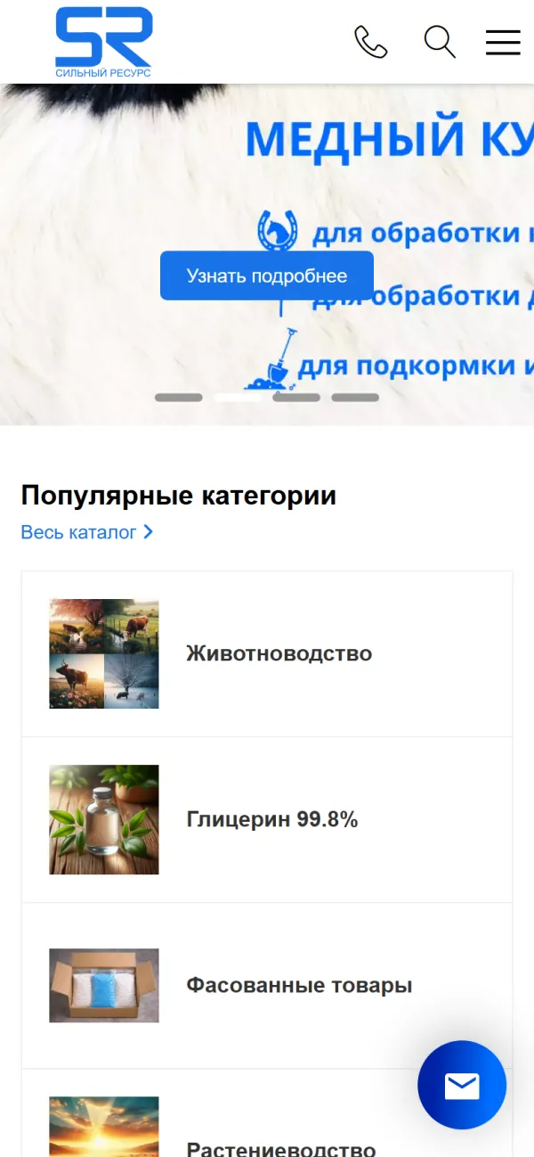 Мобильная версия сайта SrbelBY